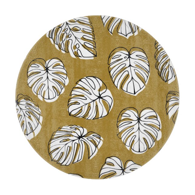 Monstera Löv, Textil Seamless Mönster. (Framsidan)