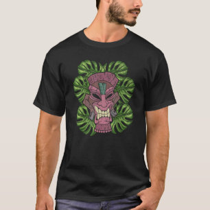 Monstera Löv Tiki Mask Hawaiian Luau Party Tote T Shirt
