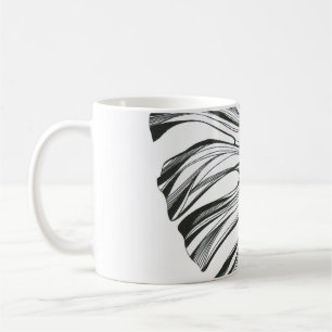 Monstera Löv: Tropiska naturliga Inslag. Kaffemugg