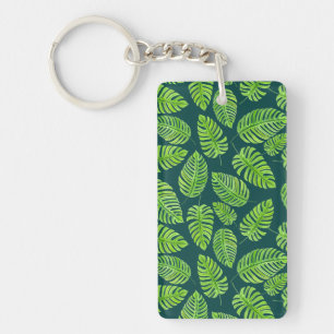 Monstera löv, tropiska vattenfärgen mönster