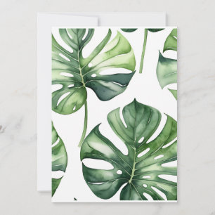 Monstera Löv - vattenfärgsfärg Inbjudningar