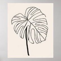 Monstera löv, växtminimalistisk modern konst