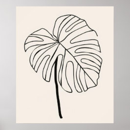 Monstera löv, växtminimalistisk modern konst poster