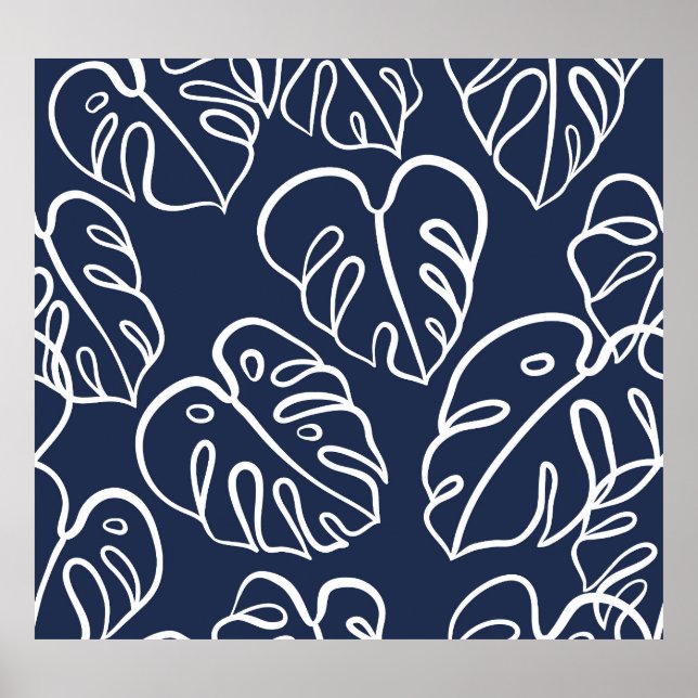 Monstera Löv: Vintage Hand plockade. Poster (Framsidan)