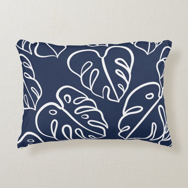 Monstera Löv: Vintage Hand plockade. Prydnadskudde (Framsidan)