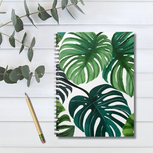 Monstera Löv Watercolor Anteckningsbok (Skapare uppladdad)