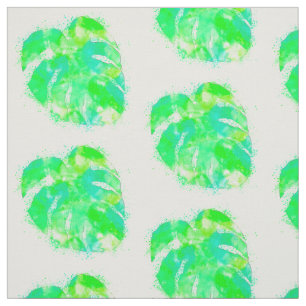 Monstera Löv Watercolor Repeat Mönster Tyg