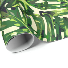 Monstera Löv Wrapping Papper Presentpapper