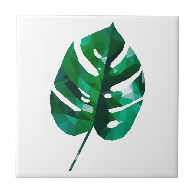 Monstera lövdesign kakelplatta (Framsidan)