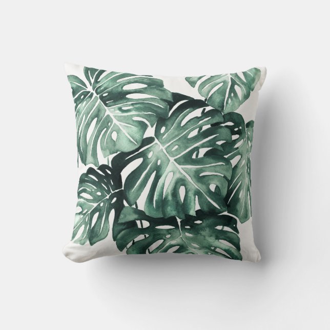 Monstera Lövs Illustration Kudde (Framsida)