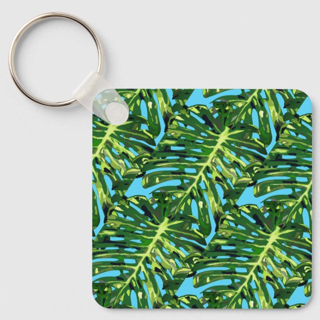 Monstera Lövs Keychain Gift Greenery Nyckelring (Framsida)