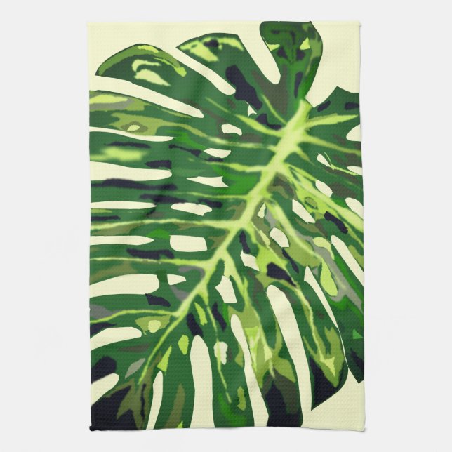 Monstera Lövs Kitchen Towel Kökshandduk (Vertikal)