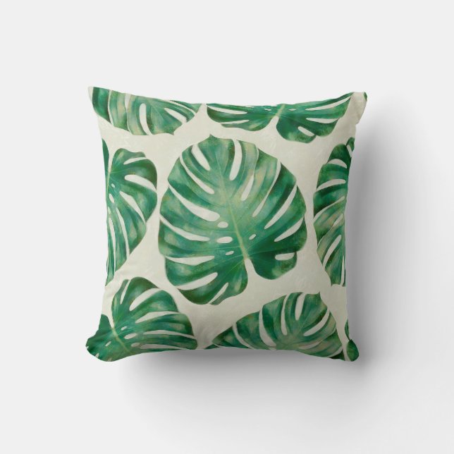 Monstera lövs kudde (Framsida)