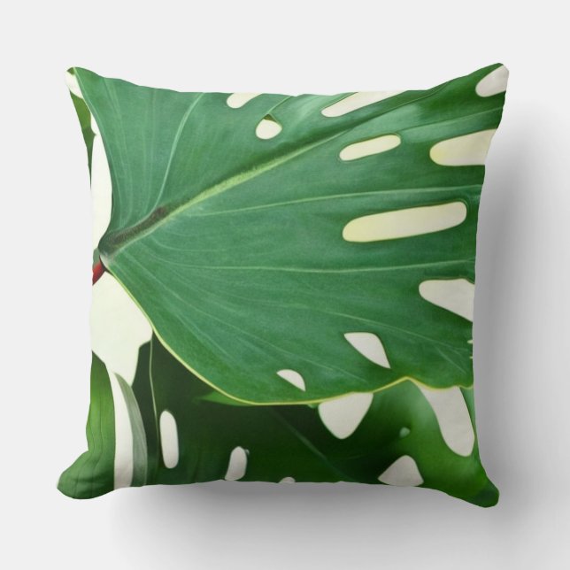 Monstera Lövs Kudde (Framsida)