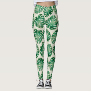 Monstera lövs leggings