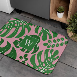 Monstera Lövs Monogrammed Badrumsmatta