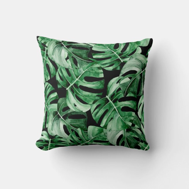 Monstera lövs mönster kudde (Framsida)