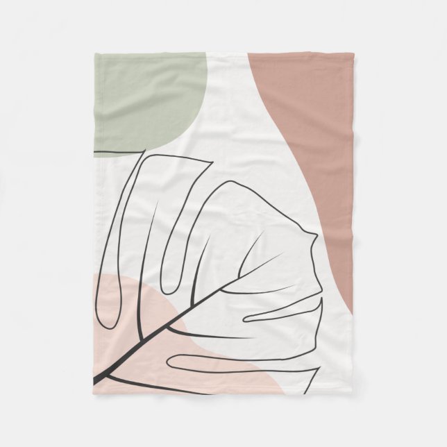 Monstera minimalist fleecefilt (Framsidan)