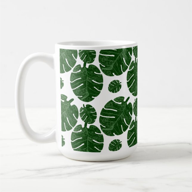 Monstera-mönster  kaffemugg (Vänster)