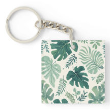 Monstera Mood - Tropical Löv Acrylic Keychain