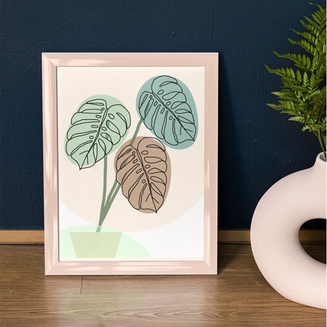 Monstera Plant Bohemian Art Line Art Poster (Skapare uppladdad)