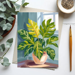 Monstera Plant | Green Botanical Watercolor Vykort