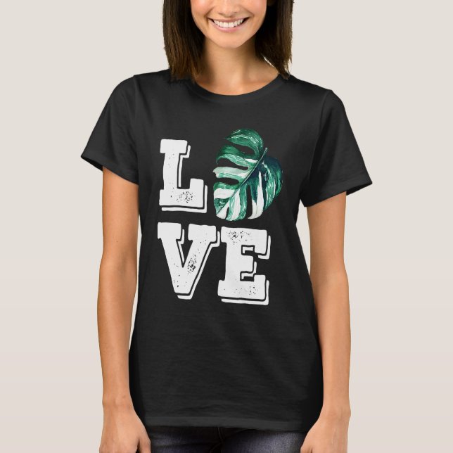 Monstera Plant Love Women's Botanical House Plant T Shirt (Framsida)