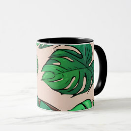 Monstera Plant Pot Mönster Art Mugg