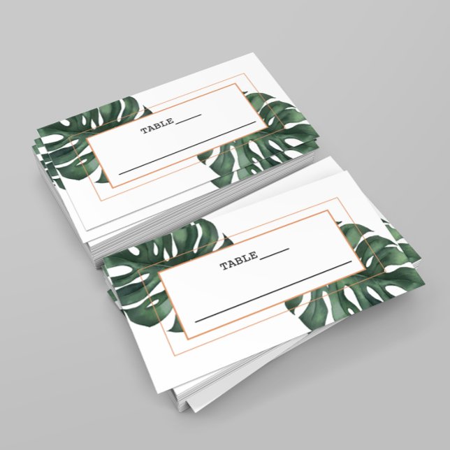 Monstera-platskort för Tropiska Handflatan Löv Visitkort (Skapare uppladdad)