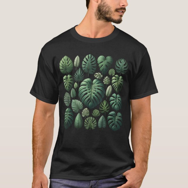 Monstera-sorterna Deliciosa Albo Plant Älskare T Shirt (Framsida)