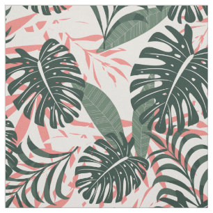 Monstera Tropical Löv Rainforest Mönster Tyg