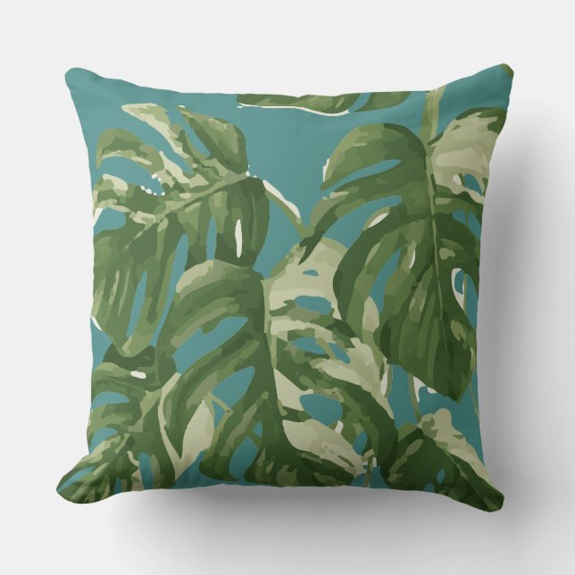 Monstera Tropical Plant | Knappkudde Kudde (Framsida)