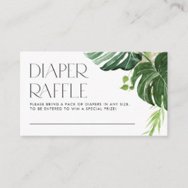 Monstera Tropical Summer Baby Shower Raffle Tilläggskort