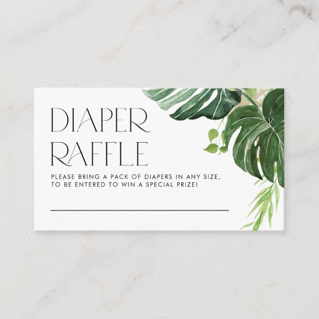 Monstera Tropical Summer Baby Shower Raffle Tilläggskort (Framsida)