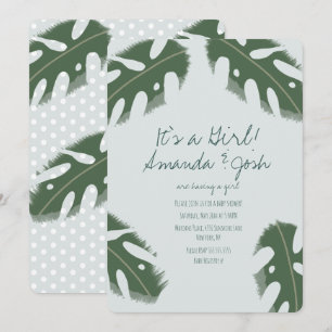 Monstera Tropisk Grönska Flickor Barnkalas Inbjudningar