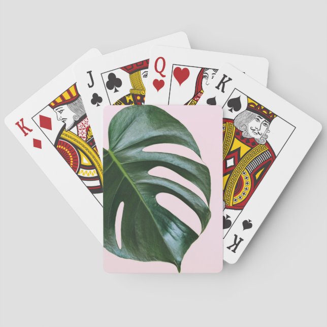 Monstera tropiskt löv casinokort (Baksidan)