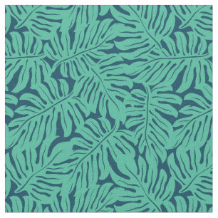 Monstera tropiskt lövmönster tyg