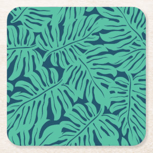 Monstera tropiskt lövmönster underlägg papper kvadrat