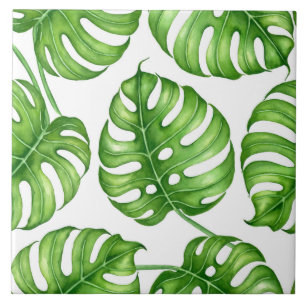 Monstera vattenfärg mönster kakelplatta