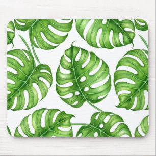 Monstera vattenfärg mönster musmatta
