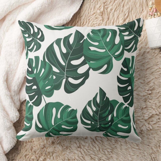 Monstera växt grönska kast kuddcover kudde (Filt)
