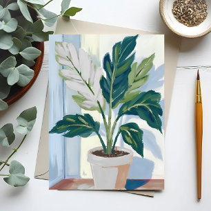 Monstera-växt   Husväxt Grön Tumme Målning Vykort