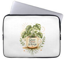Monstera-växt i kaffemugg | Mysig botanisk illustr