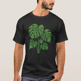 Monstera Växt Illustration Frodig Grön Botanisk T Shirt