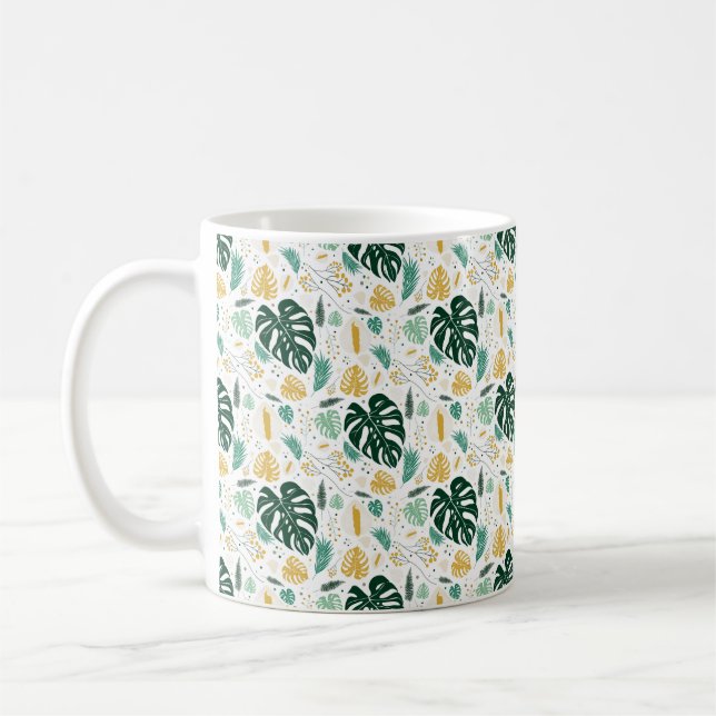 Monstera Växt Ljus Mugg (Vänster)