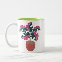Monstera Växt Rosa Grön 