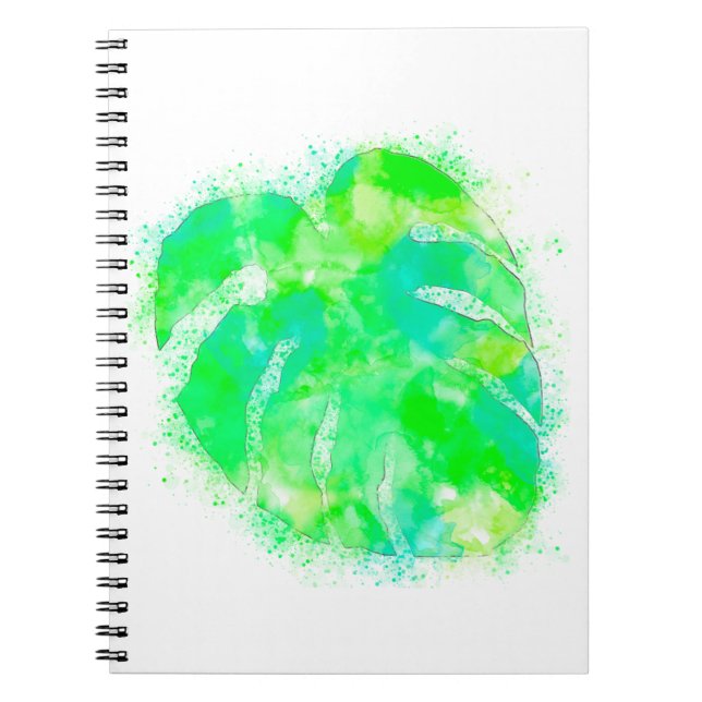 Monstera Watercolor Anteckningsbok (Framsidan)