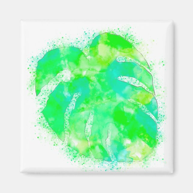 Monstera Watercolor Magnet (Framsidan)