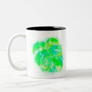 Monstera Watercolor Två-Tonad Mugg