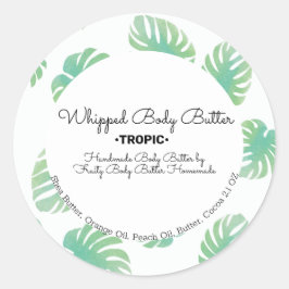 Monstera Whip Body Butter Bath-förpackning Runt Klistermärke